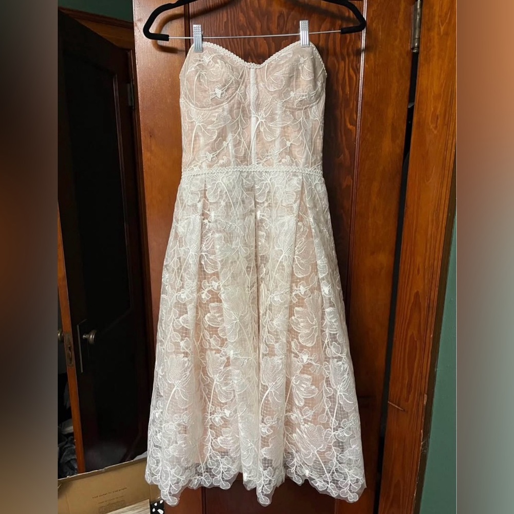 NADINE MERABI Olivia White Lace Dress